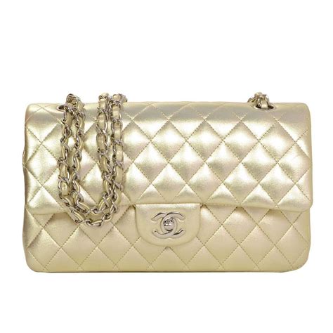 chanel gold handbags|Chanel quilted bag gold chain.